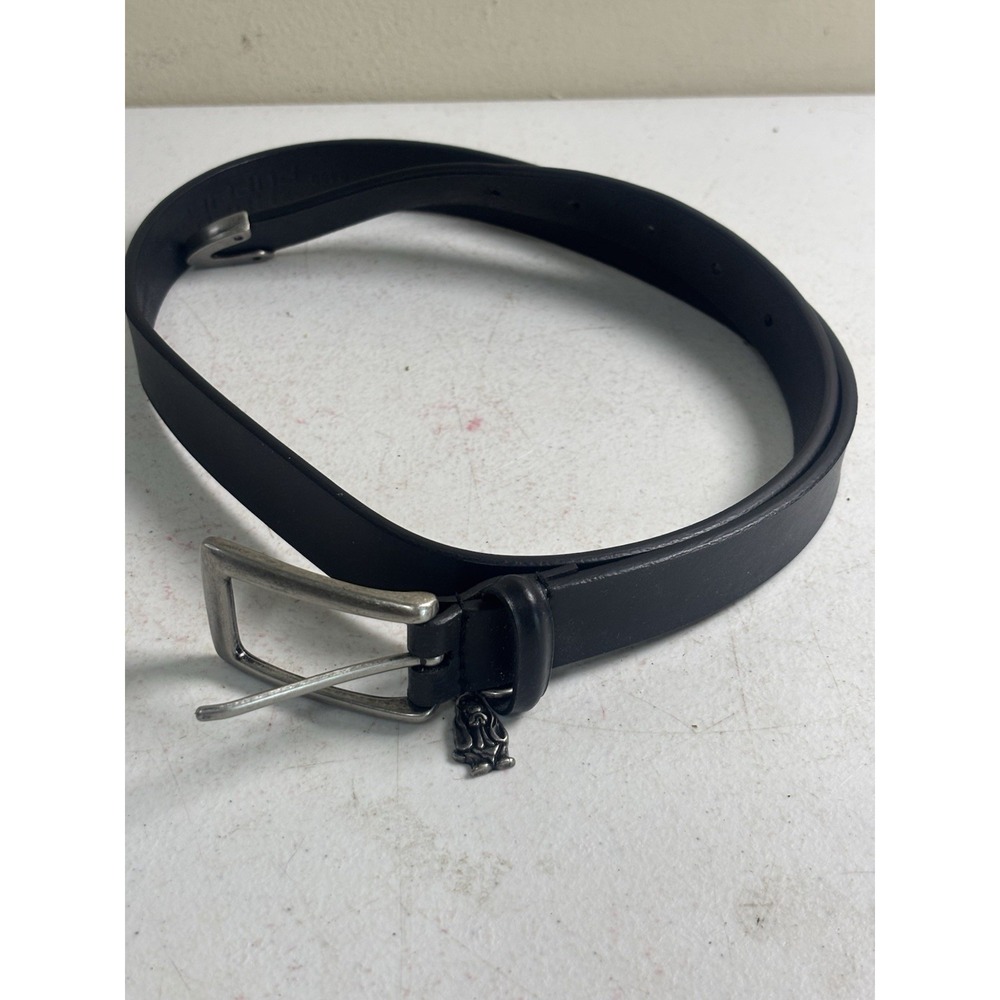 Hush Puppies Black Genuine Leather Belt - Dog Charm - Women's Size XL - NWOT